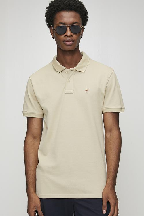 Carter Essential Pique Short sleeve Golfer - Stone