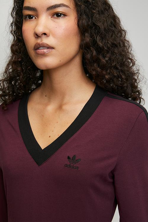 V-Neck Dress W S26 - Maroon