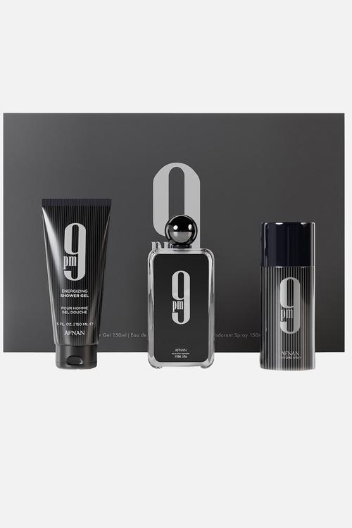 Afnan 9 PM Black 3 Piece Gift Set Edp - 100ml