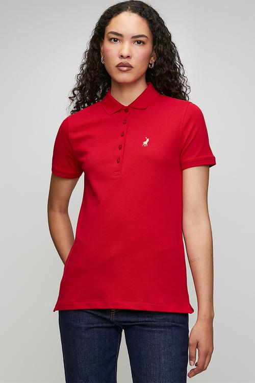 Wmn Margot Short Sleeve Golfer - Red
