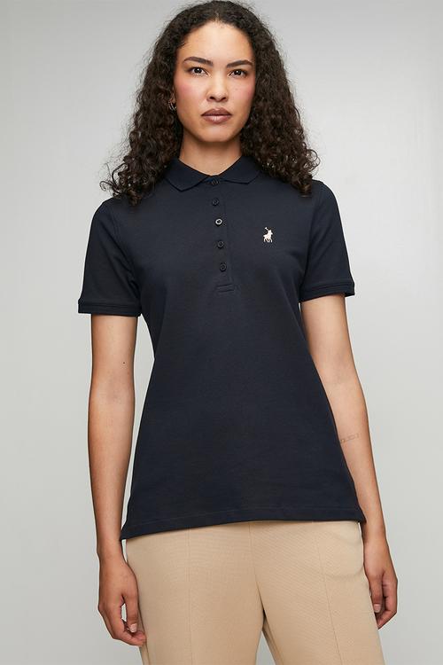 Wmn Margot Short Sleeve Golfer - Navy