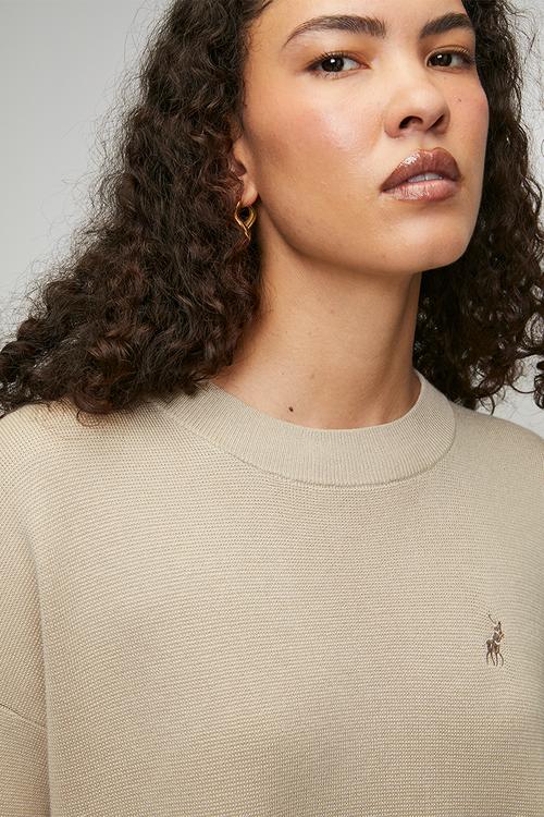 Wmn Tiffany Knitted Top - Oatmeal