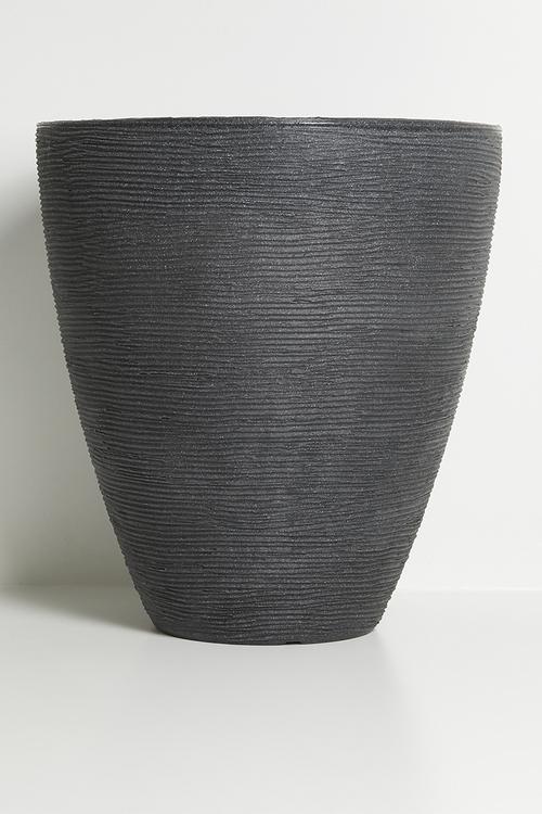 Ribbed Tall Planter - Black
