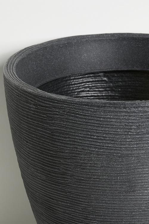 Ribbed Tall Planter - Black