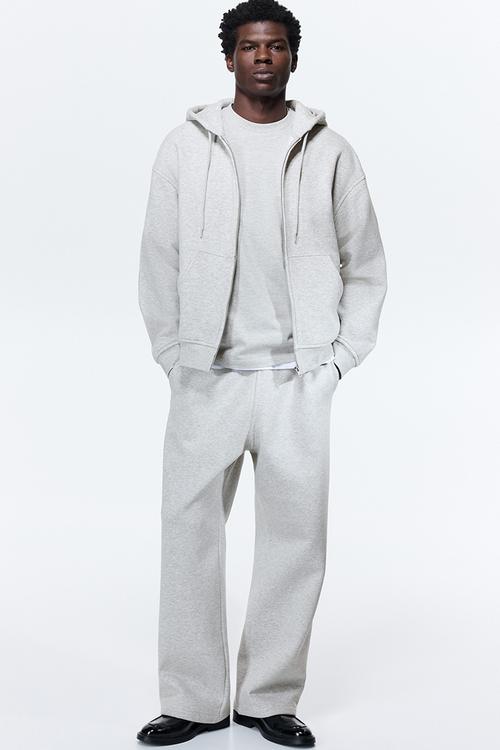 Loose fit sweatpants - light grey marl