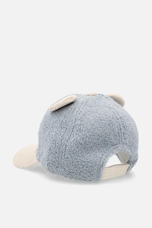 Teddy fleece novelty snapback - grey/cream