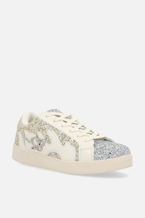 Marguerite sneaker - cream & silver