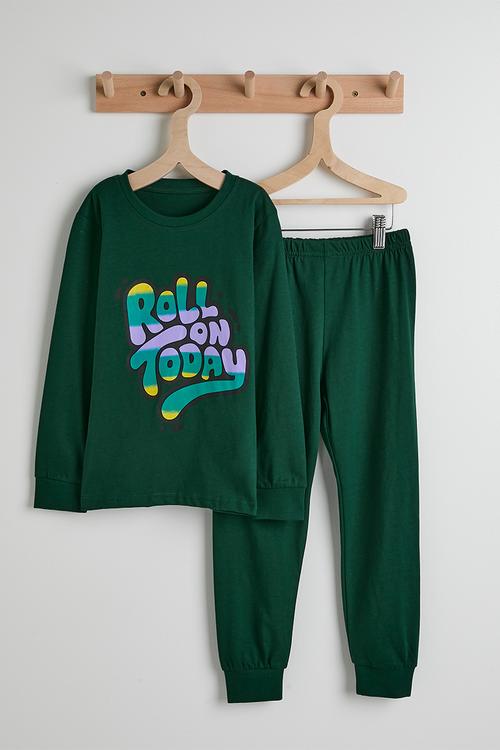Slogan pj set - dark green