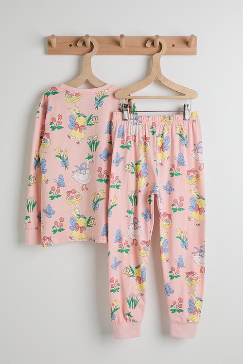 Pj set - light pink/aop