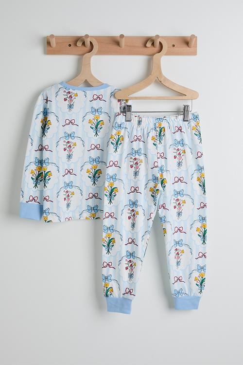 Pj set - white/blue/aop