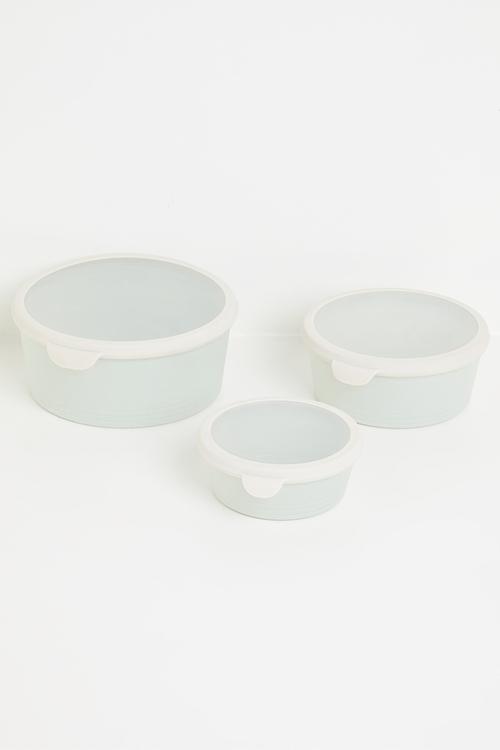 Storage Box Set 3 Pieces - Ivory & Green 