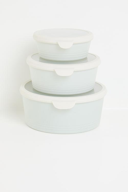 Storage Box Set 3 Pieces - Ivory & Green 