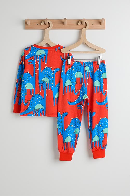 Pj set - red/dino multi