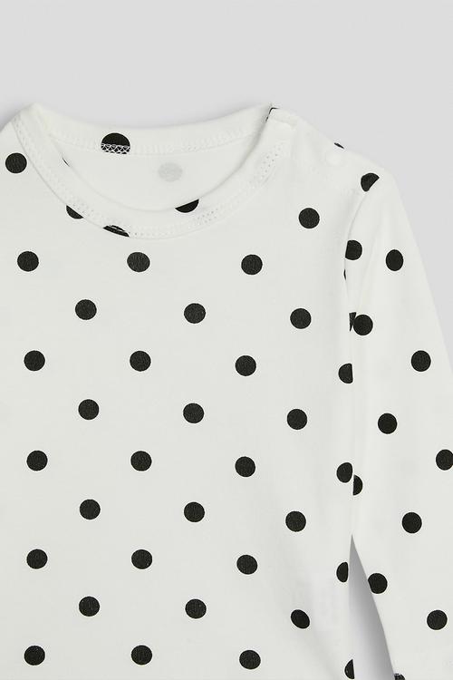 Polka dot body vest - white/black