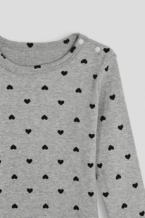 Melange body vest - grey/heart aop