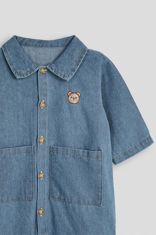 Denim romper - blue/teddy