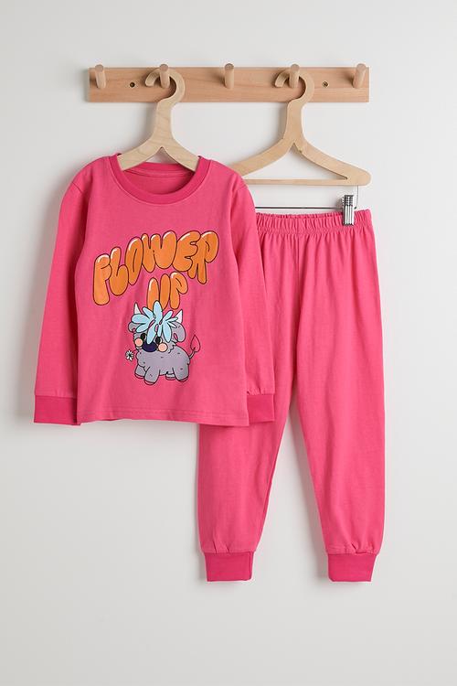 Placement print pj set - cerise pink
