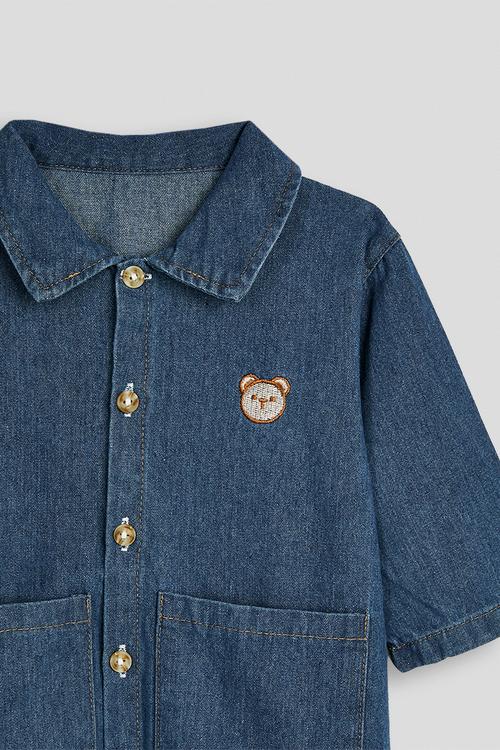Denim romper - navy/teddy