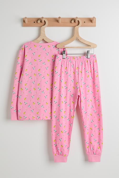 Pj set - carnation pink/floral aop