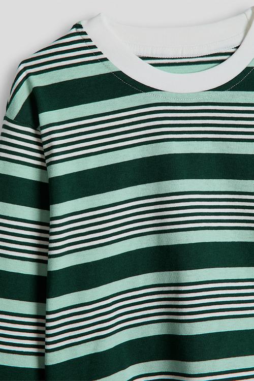 Long sleeve tee - green stripes