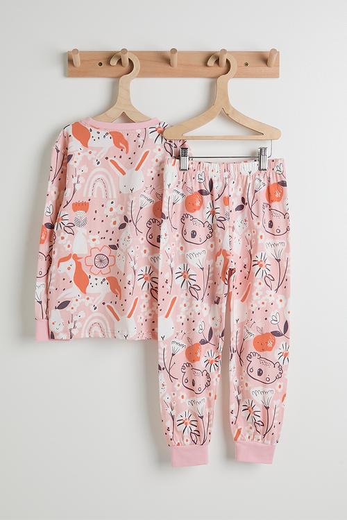 Pj set - light pink/aop
