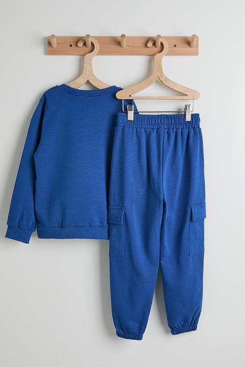 Sweatshirt & joggers - blue/tractors