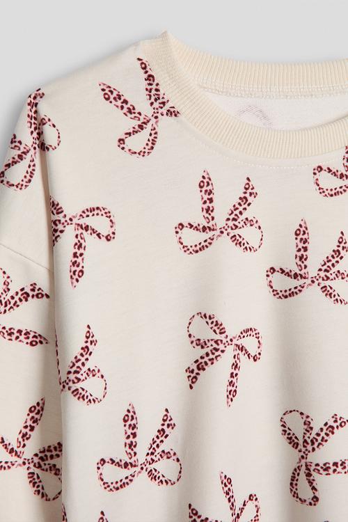 Sweatshirt - cream/bows