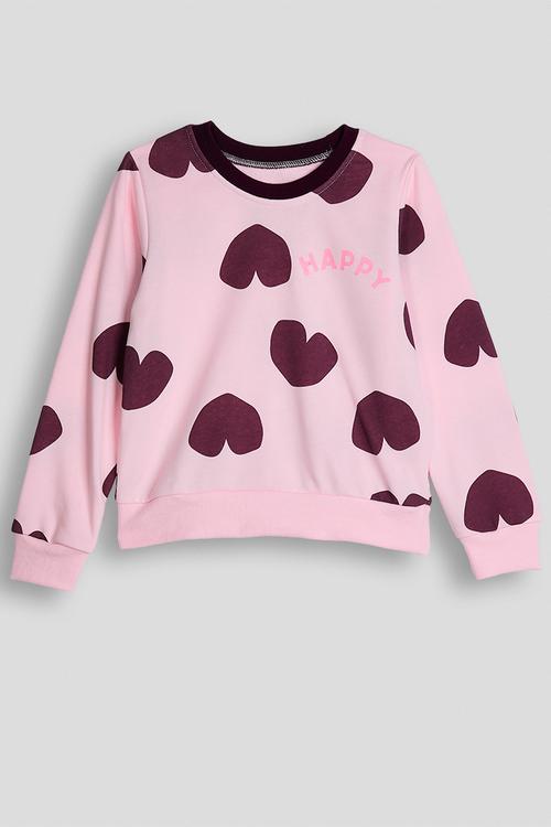 Sweatshirt - pink/heart aop