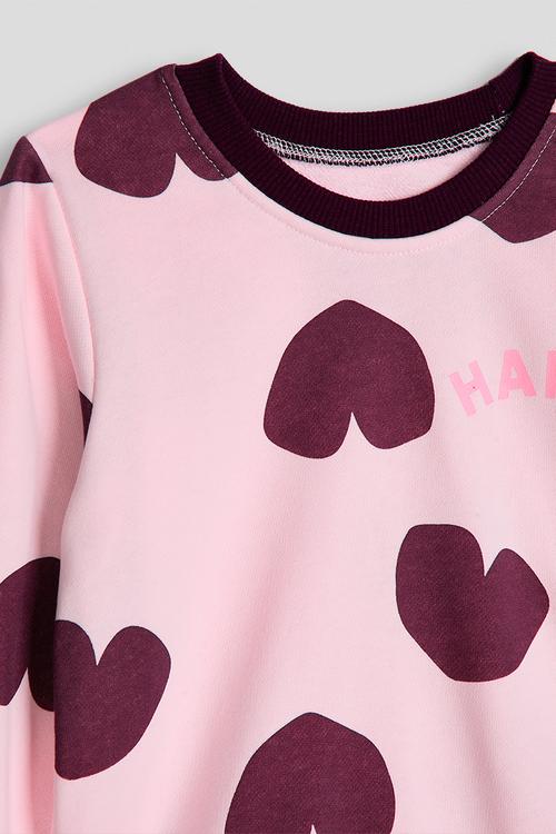 Sweatshirt - pink/heart aop