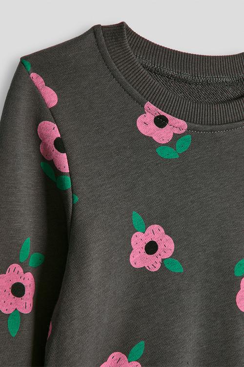 Sweatshirt - brownish grey/floral aop
