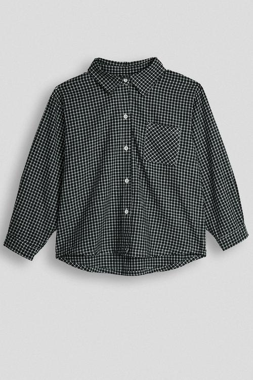 Basic shirt with patch pocket - black check