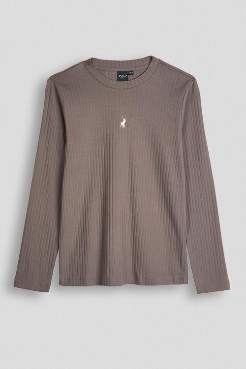 Tessa rib long sleeve tee - blush