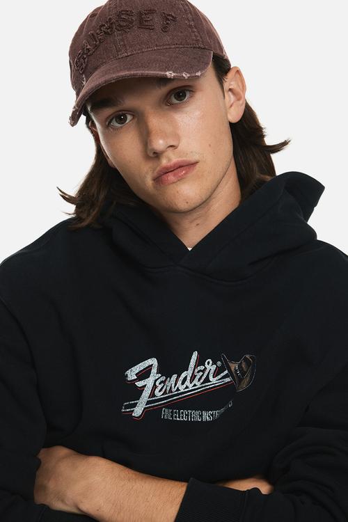 Loose fit hoodie - black/fender