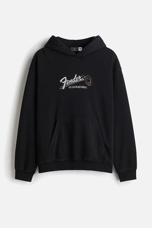 Loose fit hoodie - black/fender
