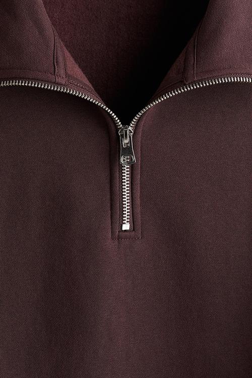 Loose fit zip-top sweatshirt - dark plum purple