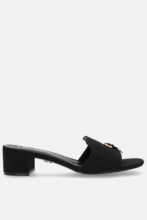 Block mule - black