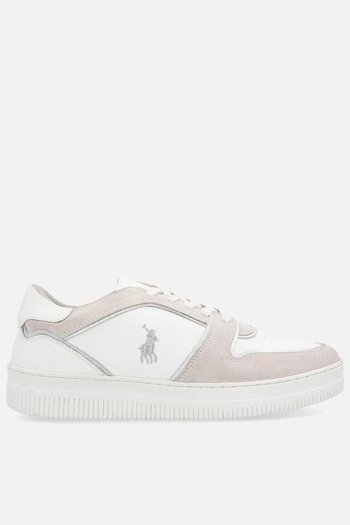 Tipped leather platform sneaker - grey