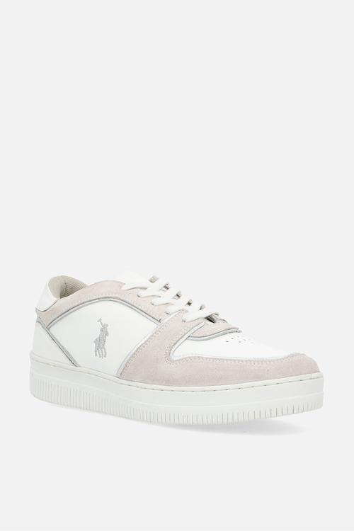 Tipped leather platform sneaker - grey