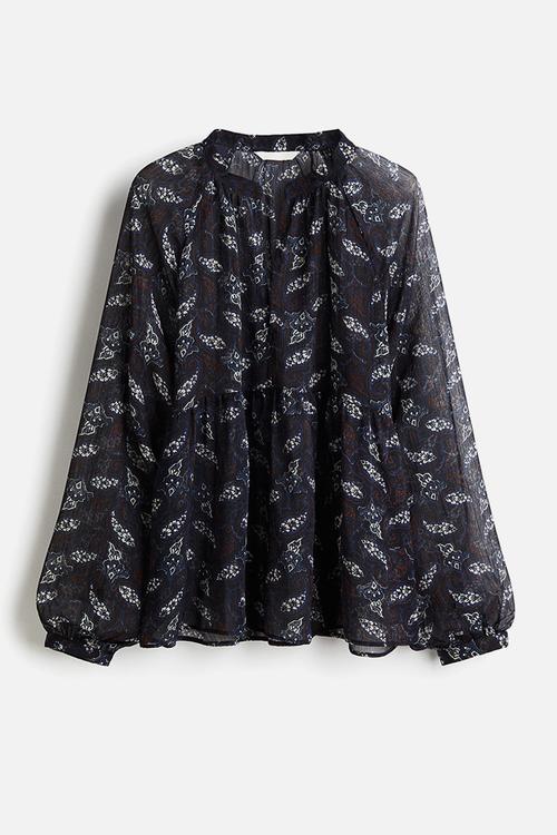 Patterned chiffon blouse - navy blue/paisley pattern
