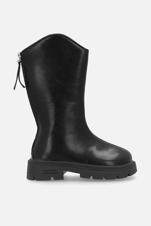 PU tall boots - black