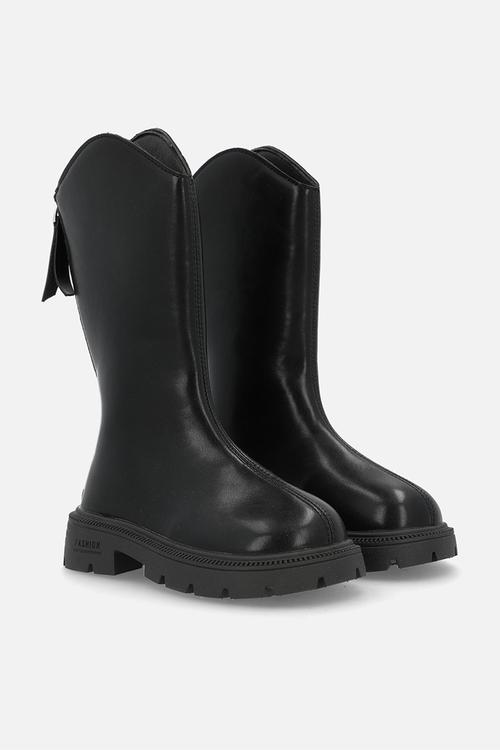 PU tall boots - black