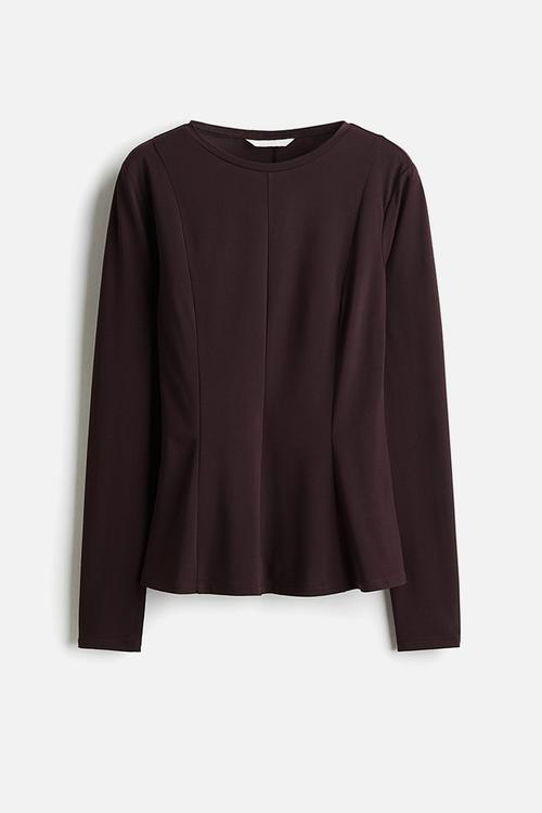 Peplum top - burgundy