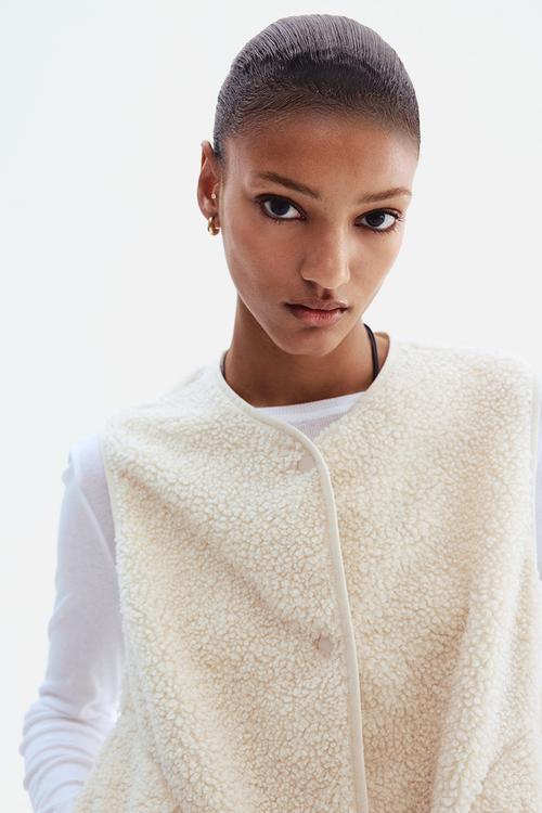 Teddy gilet - light beige 