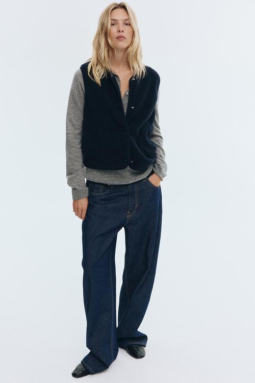 Teddy gilet - navy blue