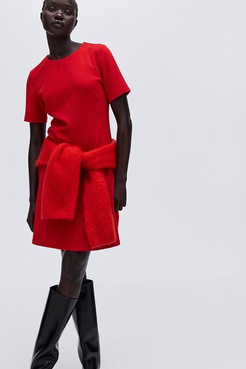 Ponte di roma dress - bright red