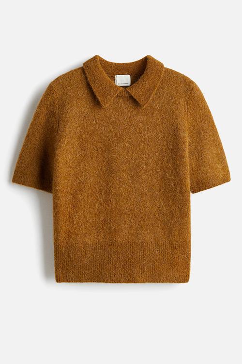 Collared alpaca-blend jumper - brown
