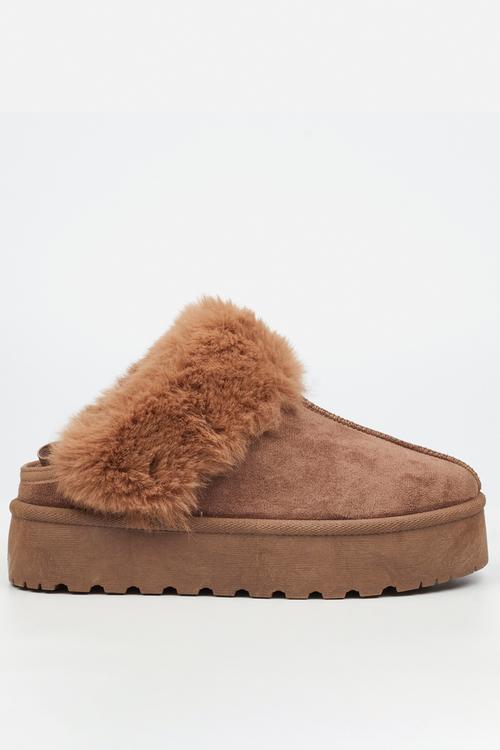 Bae 10 faux fur slipper boot - taupe