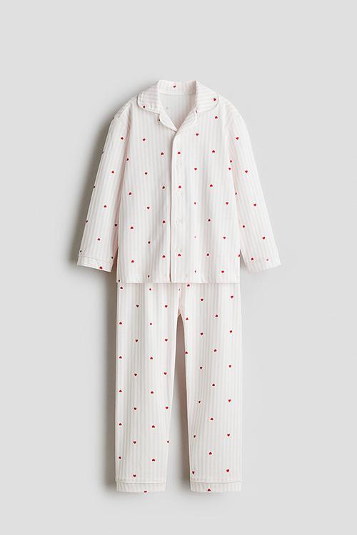 Patterned jersey pyjamas - white/striped 