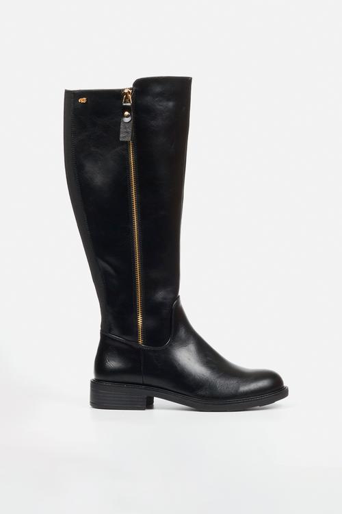 Fyre 1 side zip rider boot - black