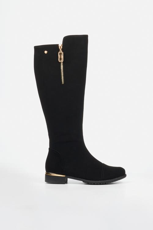 Hadar 26 gold zip rider boot - black